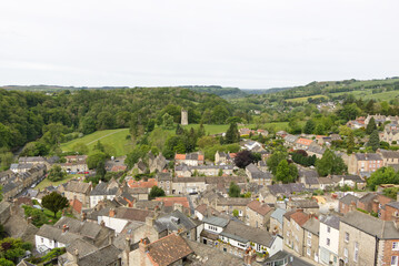 Fototapeta na wymiar Arial view of the market town of Richmond North Yorkshire, United Kingdom