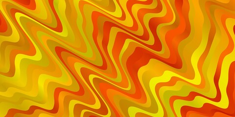 Light Orange vector background with bent lines. Abstract illustration with bandy gradient lines. Best design for your ad, poster, banner.