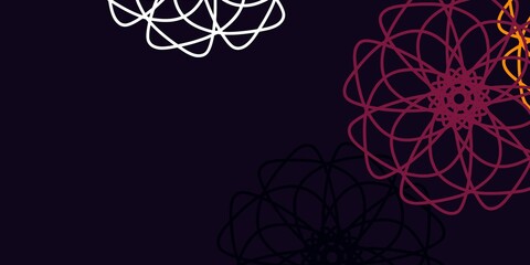 Light Pink, Yellow vector doodle texture with flowers.