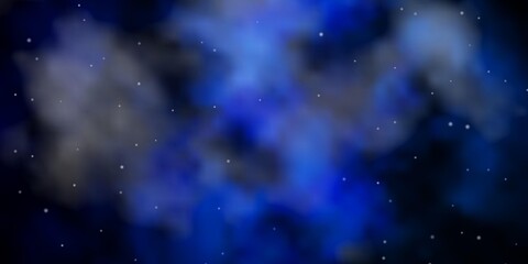 Dark BLUE vector layout with bright stars. Colorful illustration with abstract gradient stars. Best design for your ad, poster, banner.
