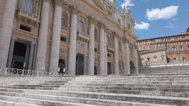 Saint Peters Basilica in Rome on a sunny summer morning, Italy. 