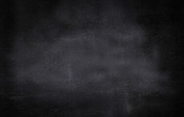 Obraz na płótnie Canvas Chalkboard texture background with grunge dirt white chalk on blank black board billboard wall