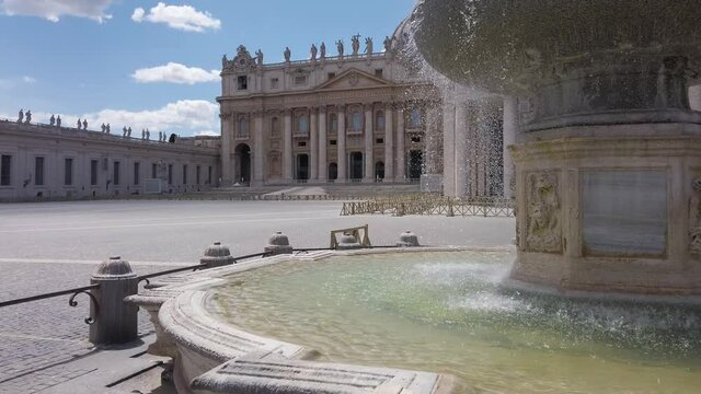 Saint Peters Basilica in Rome on a sunny summer morning, Italy. 