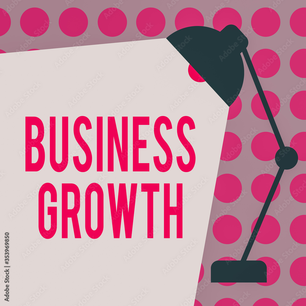 Aufkleber conceptual hand writing showing business growth. concept meaning a longterm stage where enterprise q