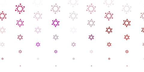 Light Pink, Red vector pattern with coronavirus elements.