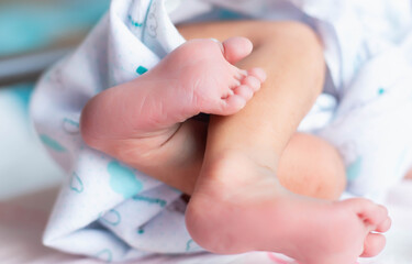 Closeup of newborn baby love