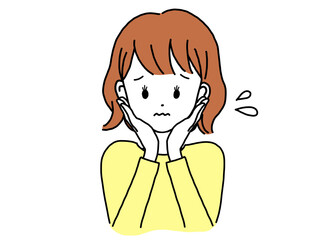 Obraz premium 女性 心配する ポーズ