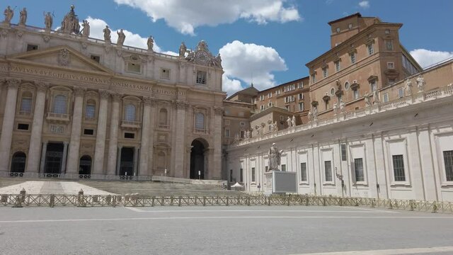 Saint Peters Basilica in Rome on a sunny summer morning, Italy. 