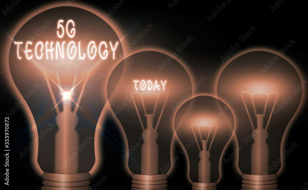 Poster conceptual hand writing showing 5g technology. concept meaning highspeed mobile internet, new genera