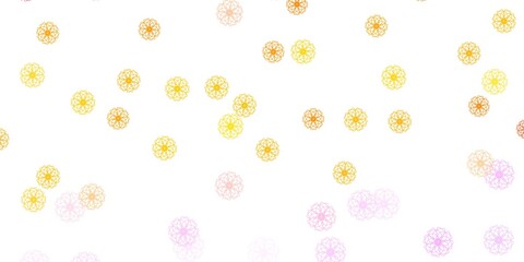 Light Pink, Yellow vector natural backdrop with flowers.