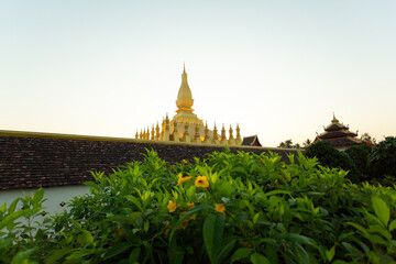 Pha That Luang Vientiane, Laos. That-Luang Golden Pagoda in Vientiane, Laos. Pha That Luang at...