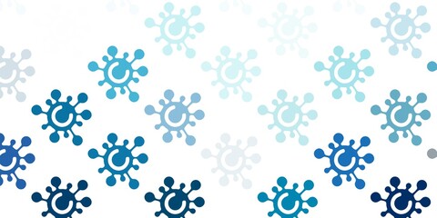 Light BLUE vector template with flu signs.