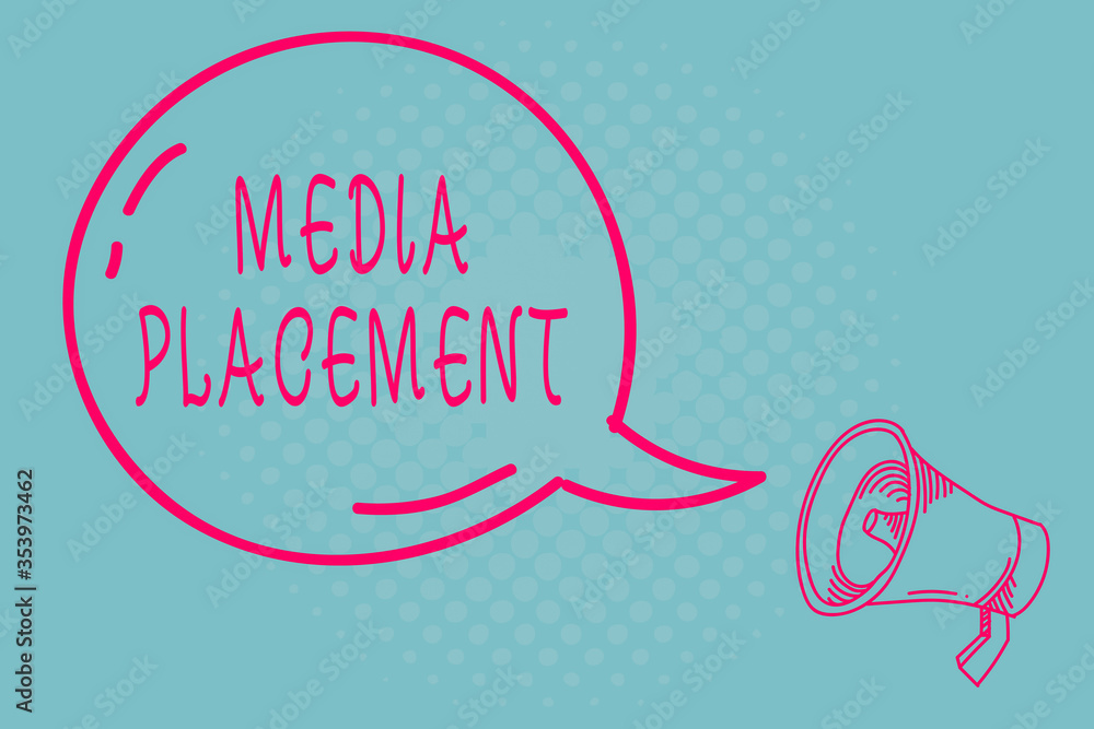 Poster writing note showing media placement. business concept for inserting a digital ad message to promote