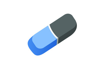 Eraser flat color full icon. Eraser vector illustration. eraser icon vector template, Rubber eraser vector isolated on white background.
