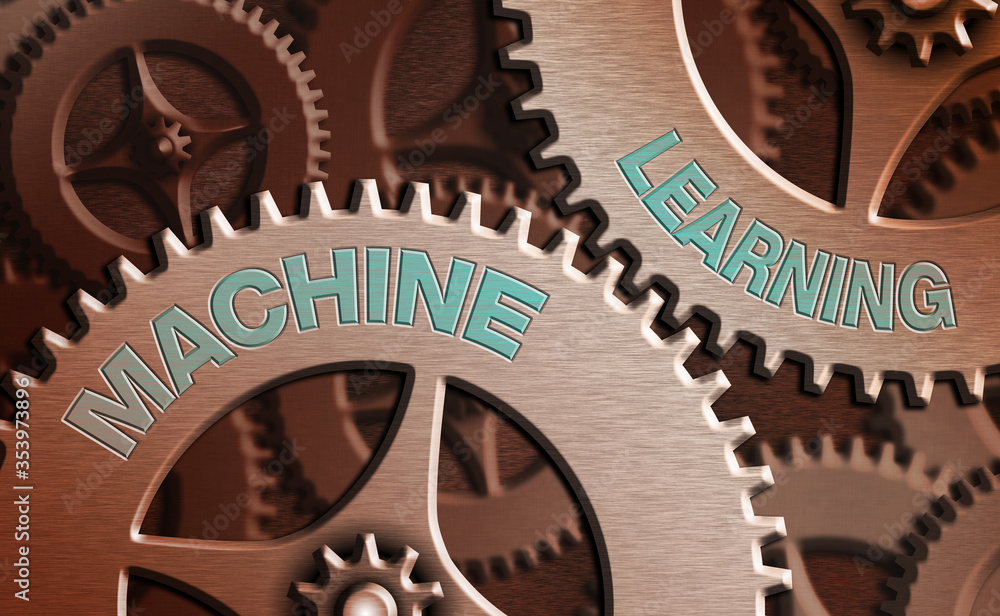Aufkleber text sign showing machine learning. business photo showcasing the concept that a computer can learn 