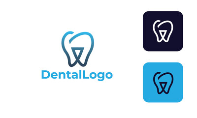 dental care logo can for dental clinic , dental health , tooth logo -tooth medical - doctor tooth - symbol tooth -dentists logo with modern design , fresh concept ,blue color and vector EPS 10