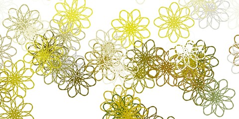 Light Green, Yellow vector natural layout with flowers.