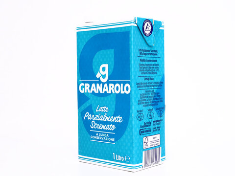 Italy &ndash; May 31, 2020: Granarolo Italian low fat Milk
