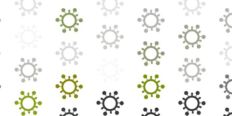Light Gray vector pattern with coronavirus elements.