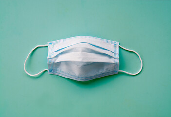 protective mask on green background