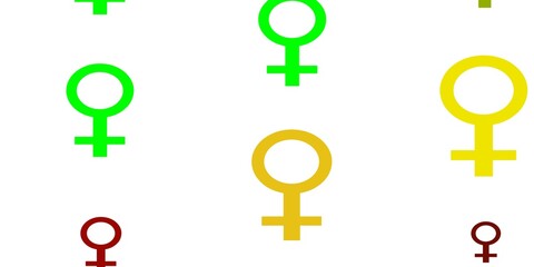 Light Green, Yellow vector template with businesswoman signs.