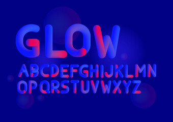 neon glow typography design vector