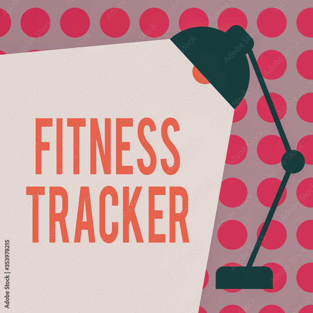 Aufkleber conceptual hand writing showing fitness tracker. concept meaning a monitoring device that records an
