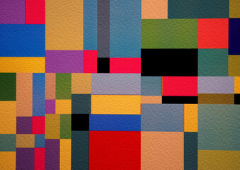 Fototapeta premium Colorful paint squares on paper abstract background.