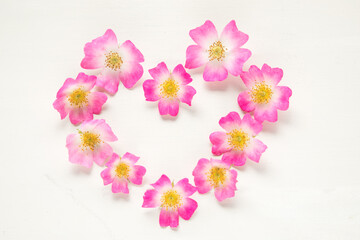 ピンクの薔薇のハート