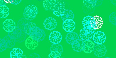 Light Green vector natural layout with flowers.