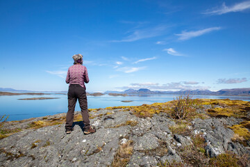 Hike Sor Kvaloya around in great weather, Sømna municipality, Northern Norway