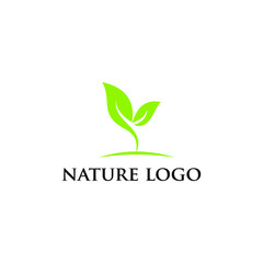 Abstract green leaf logo icon vector design. Vector illustration.  life Logo type concept icon.