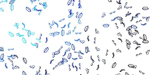 Light BLUE vector backdrop with woman's power symbols.