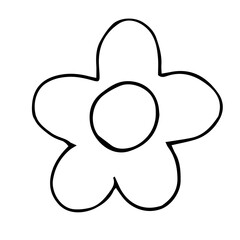 doodle style vector element, pattern, cute flower, coloring book