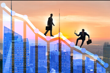 Crisis concept with declining chart