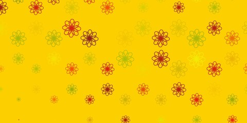 Light Green, Red vector template with curved lines.