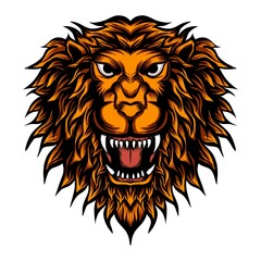 Obraz premium ilustracja wyrażenia zły lew