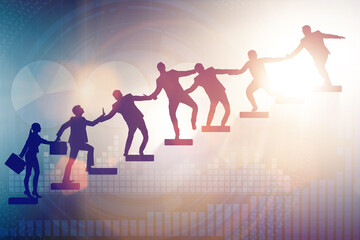 Concept of mentoship and support in business