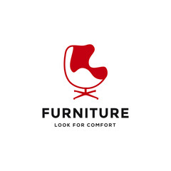 Abstract furniture logo design concept. Symbol and icon of chairs, sofa, tables, and home furnishings