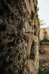 old wall remains of the ruin castle Hohenurach in Bad Urach Germany