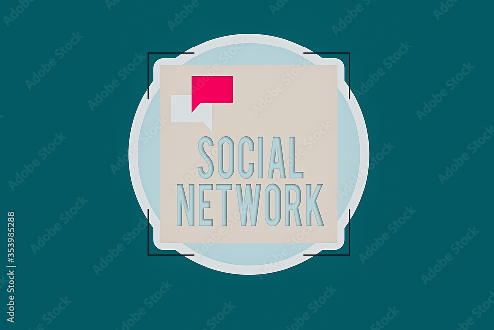 Poster word writing text social network. business photo showcasing a framework of individual linked by inte