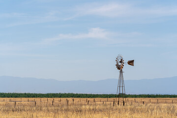 Farm in the Central Valley of California during drought.