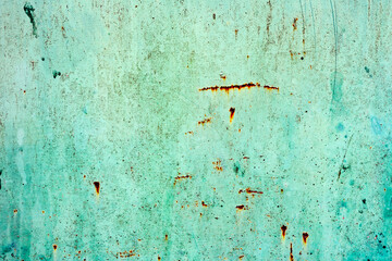Grunge green iron texture background, metal background with scratches