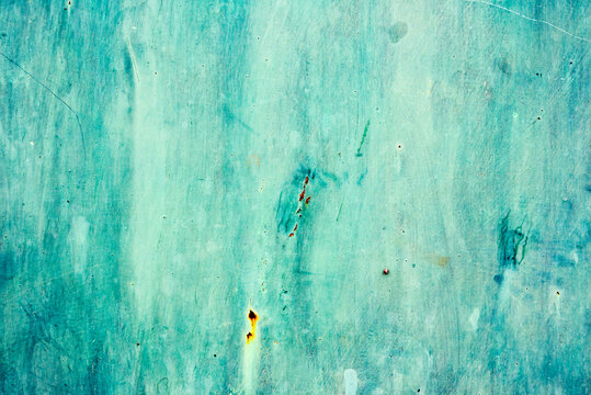 Grunge green iron texture background, metal background with scratches