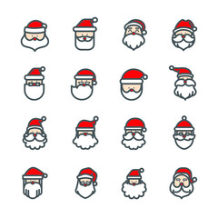Santa Claus icon set 01