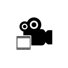 Black Film Camera icon isolated on white background