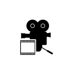 Black Film Camera icon isolated on white background