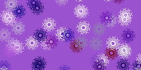 Light Blue, Red vector doodle texture with flowers.