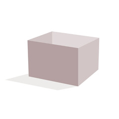 Open gray box with a shadow.