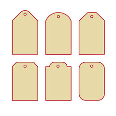 Paper blank label. Brown badge for sales. Vector image.